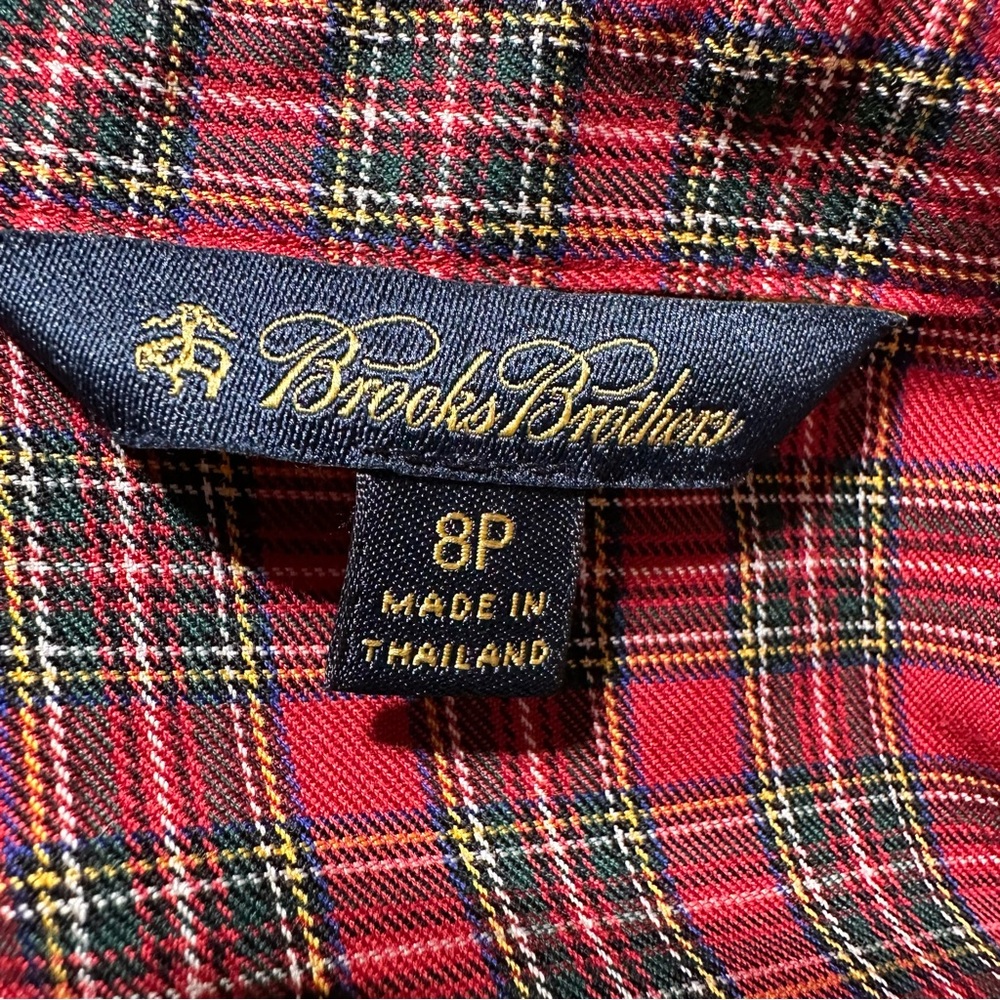 BROOKS BROTHERS Ruffle Tartan Blouse Quiet Luxury Old Money Equestrian - Picture 6 of 7